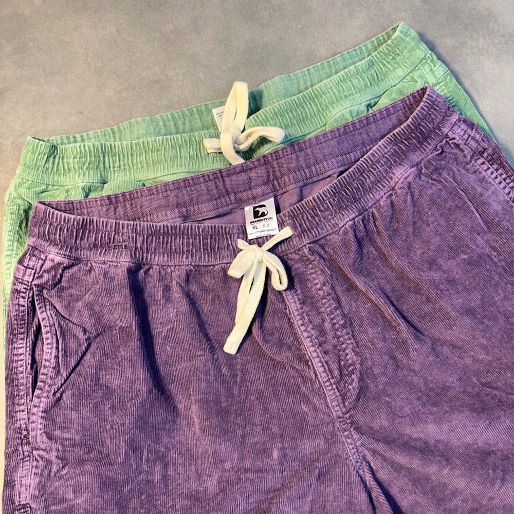 Bearbottom Corduroy Shorts Women XL Purple Green 5.5 Inseam Bundle Excellent